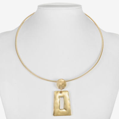 Liz Claiborne Hammered Womens 17 Inch Pendant Necklace