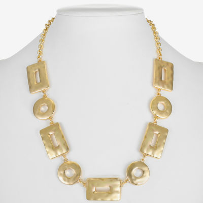 Liz Claiborne Hammered Womens 17 Inch Collar Necklace