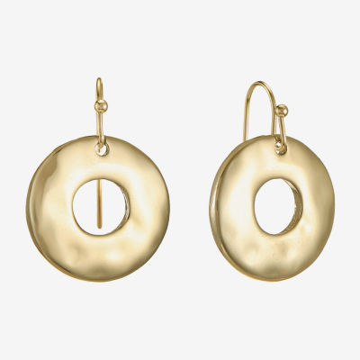 Liz Claiborne Hammered Womens Drop Earrings