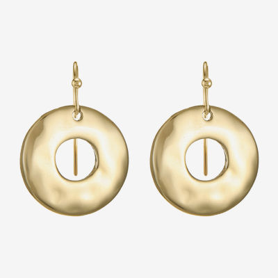 Liz Claiborne Hammered Womens Drop Earrings