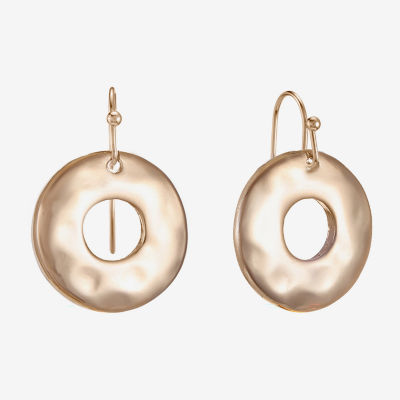 Liz Claiborne Hammered Womens Drop Earrings