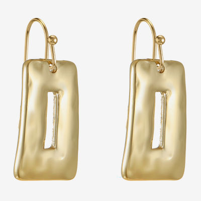 Liz Claiborne Hammered Womens Drop Earrings