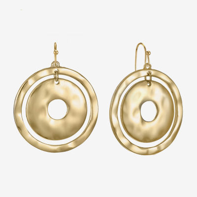 Liz Claiborne Hammered Womens Drop Earrings
