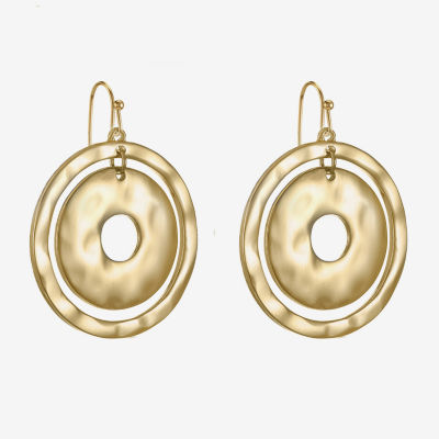 Liz Claiborne Hammered Womens Drop Earrings