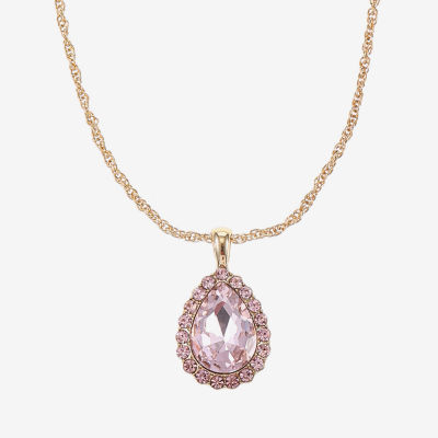 Monet Jewelry Gold Tone Pink Glass Gold Tone Pear 2-pc. Jewelry Set