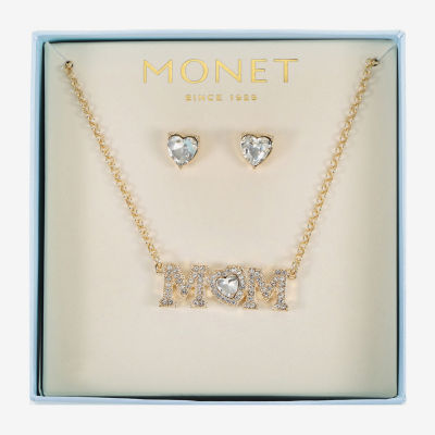 Monet Jewelry Gold Tone Mom Glass Gold Tone Heart 2-pc. Jewelry Set