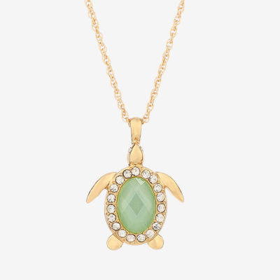 Monet Jewelry Gold Tone Turtle Green Glass Gold Tone 2-pc. Jewelry Set