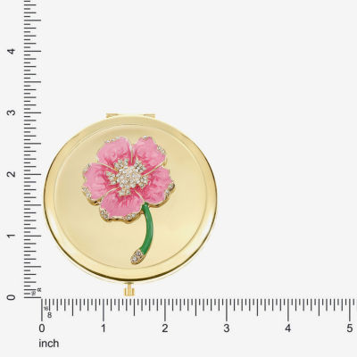 Monet Jewelry Gold Tone Flower Compact Mirror