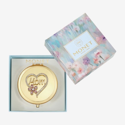 Monet Jewelry Gold Tone Mom Gold Tone Heart Compact Mirror