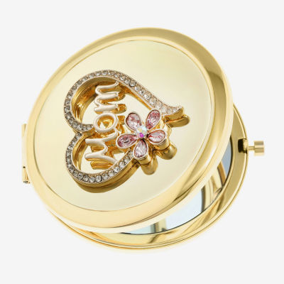 Monet Jewelry Gold Tone Mom Gold Tone Heart Compact Mirror