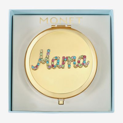 Monet Jewelry Gold Tone Mama Gold Tone Compact Mirror