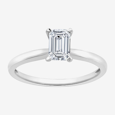 (G / Si1-Si2) Womens 3/4 CT. Lab Grown White Diamond 10K White Gold Solitaire Engagement Ring, 5, White