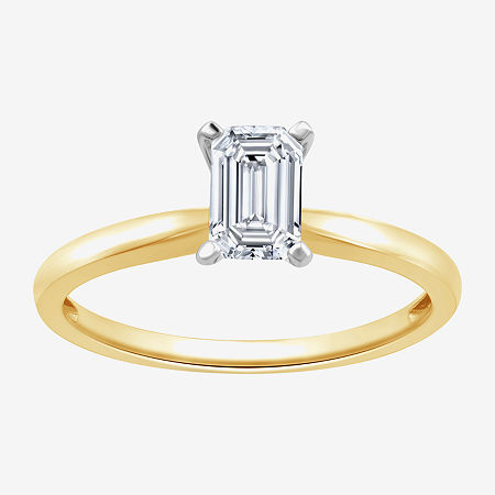 (G / Si1-Si2) Womens 3/4 CT. Lab Grown White Diamond 10K White Gold Solitaire Engagement Ring, 6, Yellow