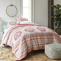 Distant Lands Kora Medallion Complete Bedding Set with Sheets, One Size, Pink