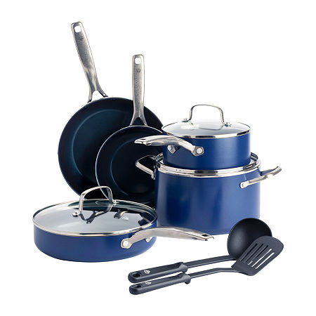 Blue Diamond Infused Ceramic Non-Stick 10-pc. Cookware Set, One Size, Blue