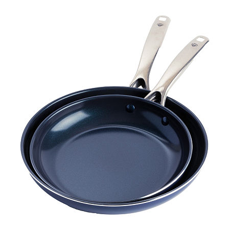 Blue Diamond Infused Ceramic Non-Stick Frying Pan Skillet Set, One Size, Blue