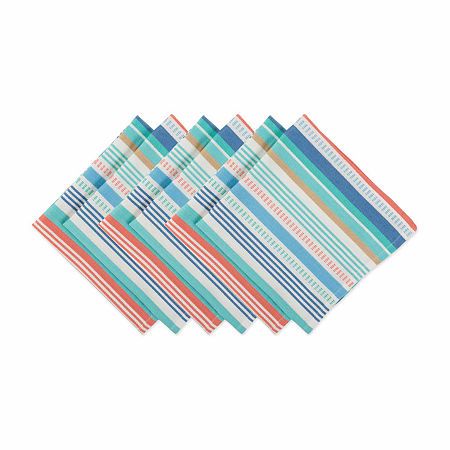 Design Imports Seashore Stripe 6-pc. Napkins, One Size, Blue