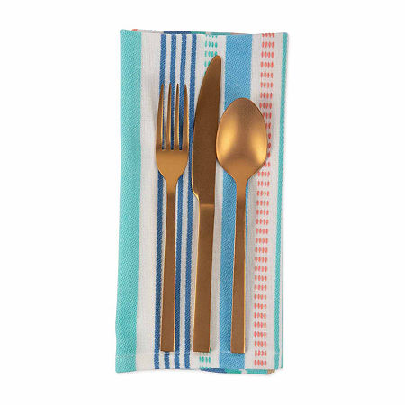 Design Imports Seashore Stripe 6-pc. Napkins, One Size, Blue