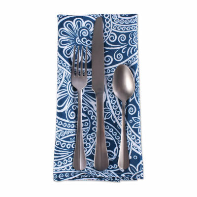 Design Imports Blue Paisley Print Outdoor 6-pc. Napkins