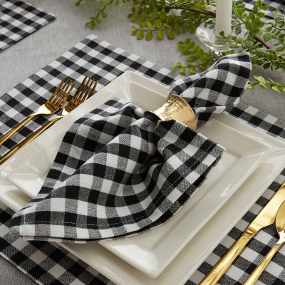 Design Imports Black/White Gingham 4-pc. Napkins