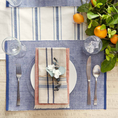 Design Imports French Blue Eco-Friendly Chambray Fine Ribbed 6-pc. Placemat