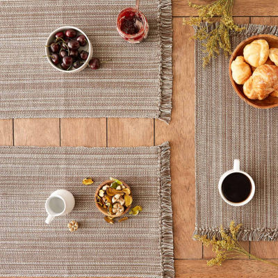 Design Imports Mushroom Variegated Fringe 6-pc. Placemat