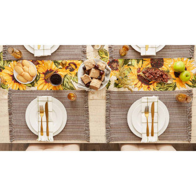 Design Imports Mushroom Variegated Fringe 6-pc. Placemat