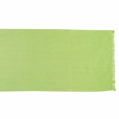Design Imports Bright Green Solid Heavyweight Fringed Table Runner