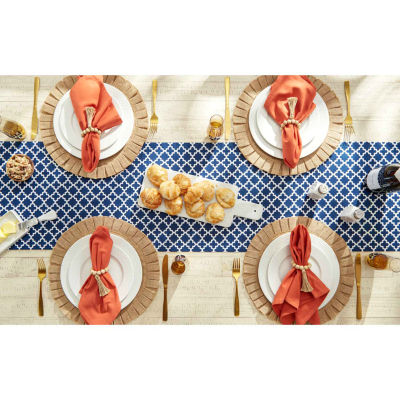 Design Imports Nautical Blue Lattice Table Runners