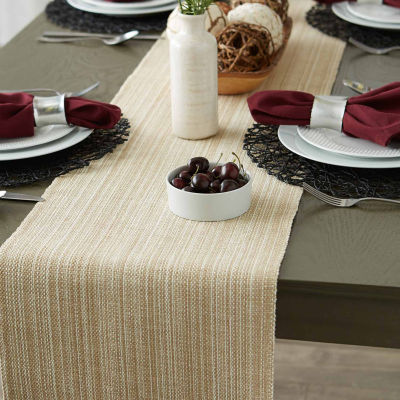 Design Imports Taupe Variegated Fringe Table Runners