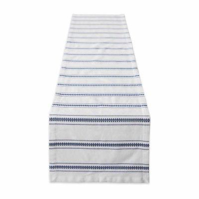 Design Imports French Blue Zig Dobby Stripe Table Runner
