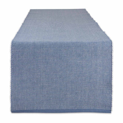 Design Imports Stonewash Blue/White 2-Tone Ribbed Table Runner