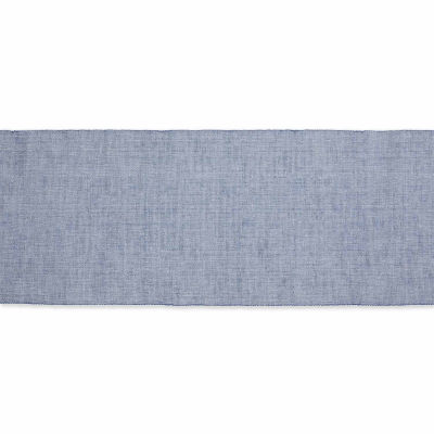 Design Imports French Blue Eco-Friendly Chambray Fine Ribbed Table Runner