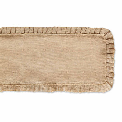 Design Imports Natural Ruffle Trim Jute Table Runner