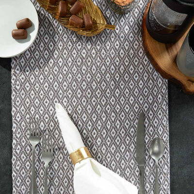 Design Imports Gray Mini Diamond Table Runner
