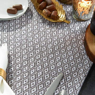 Design Imports Gray Mini Diamond Table Runner