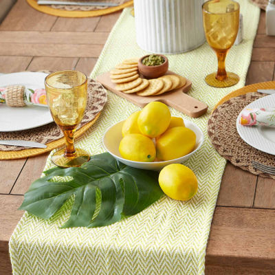 Design Imports Avocado Chevron Handloom Table Runners