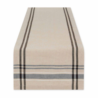 Design Imports Black French Stripe Table Runners