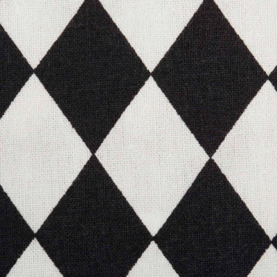Design Imports Black And Cream Harlequin Print Table Runner