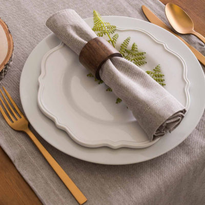 Design Imports Stone Brown Solid Chambray Table Runner