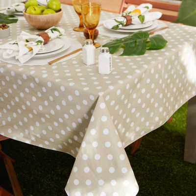 Design Imports Natl Polka Dot Vinyl Tablecloth