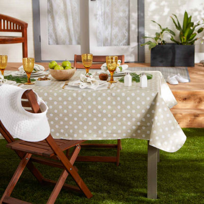 Design Imports Natl Polka Dot Vinyl Tablecloth