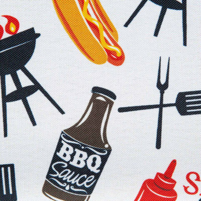 Design Imports Bbq Fun Print Outdoor  With Zipper Tablecloth