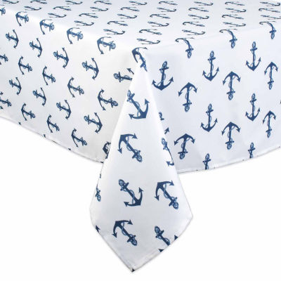 Design Imports Anchors Print Outdoor Tablecloth
