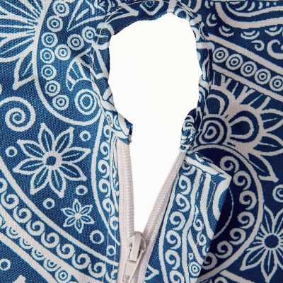 Design Imports Blue Paisley Print Outdoor Tablecloth