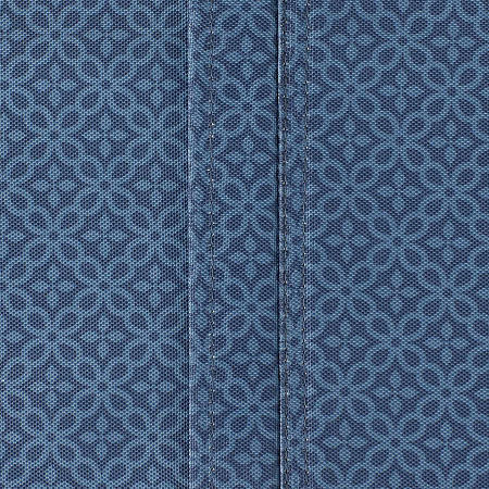 Design Imports French Blue Tonal Lattice Print Outdoor With Zipper Tablecloths, One Size, Blue