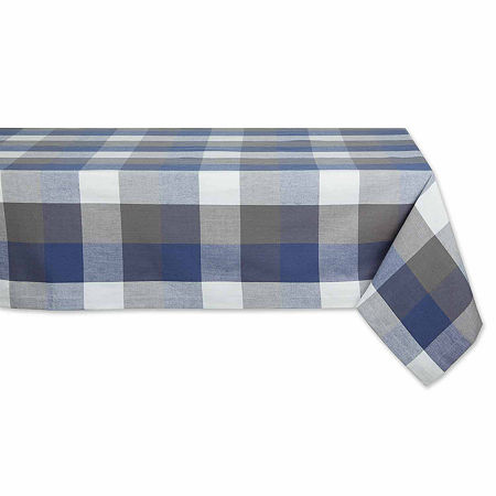 Design Imports French Blue Tri Color Check X Tablecloths, One Size, Blue