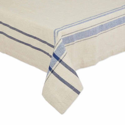 Design Imports Nautical Blue French Stripe Tablecloth