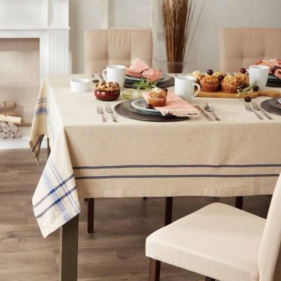 Design Imports Nautical Blue French Stripe Tablecloth