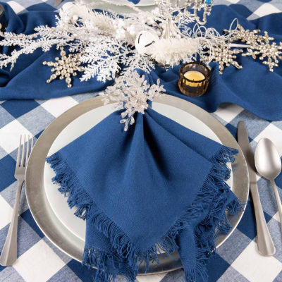 Design Imports Navy Buffalo Check Tablecloth